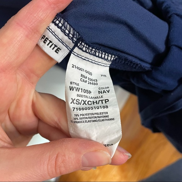 Cherokee Scrub Pants XS Petite Navy Blue - Picture 7 of 8